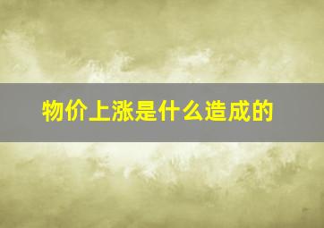 物价上涨是什么造成的