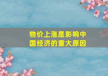 物价上涨是影响中国经济的重大原因