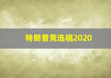 特朗普竞选稿2020