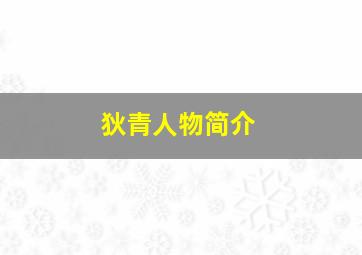 狄青人物简介