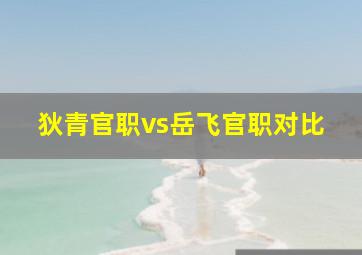 狄青官职vs岳飞官职对比