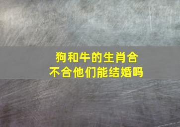 狗和牛的生肖合不合他们能结婚吗