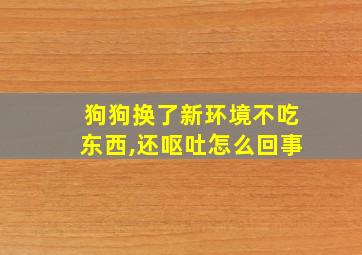 狗狗换了新环境不吃东西,还呕吐怎么回事