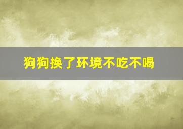 狗狗换了环境不吃不喝