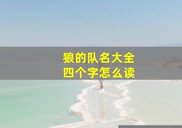 狼的队名大全四个字怎么读