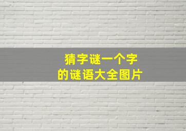 猜字谜一个字的谜语大全图片