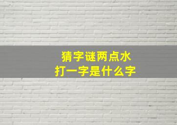 猜字谜两点水打一字是什么字