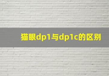 猫眼dp1与dp1c的区别