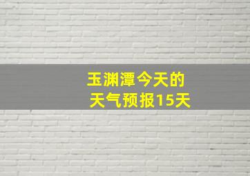 玉渊潭今天的天气预报15天