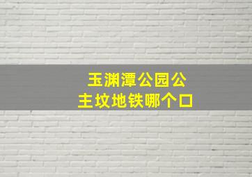 玉渊潭公园公主坟地铁哪个口