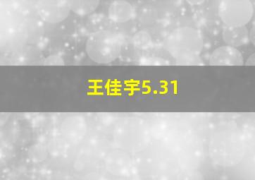 王佳宇5.31