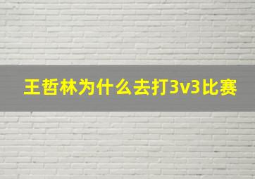 王哲林为什么去打3v3比赛