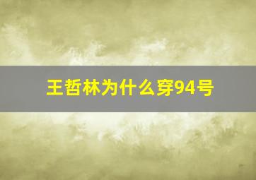 王哲林为什么穿94号