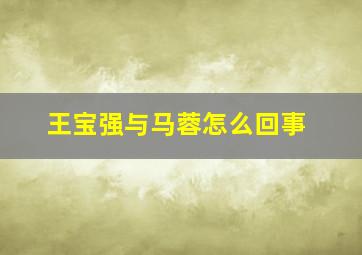 王宝强与马蓉怎么回事