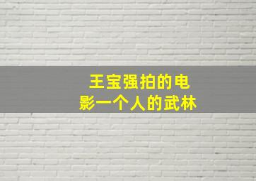 王宝强拍的电影一个人的武林