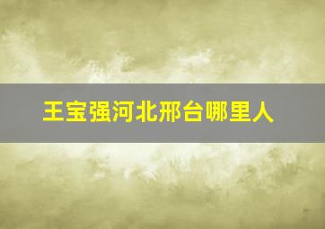 王宝强河北邢台哪里人