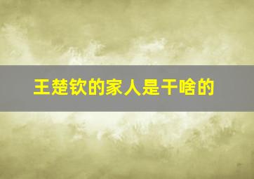 王楚钦的家人是干啥的