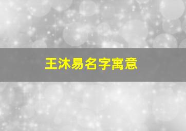 王沐易名字寓意