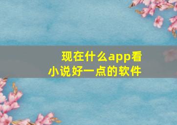 现在什么app看小说好一点的软件