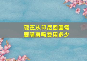 现在从印尼回国需要隔离吗费用多少