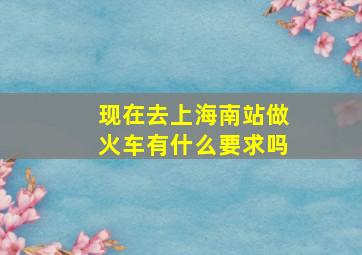 现在去上海南站做火车有什么要求吗