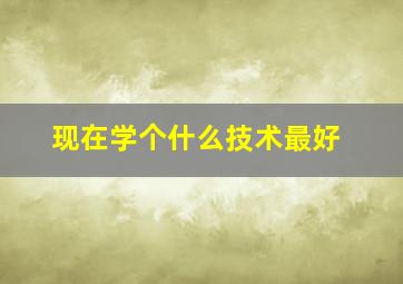 现在学个什么技术最好