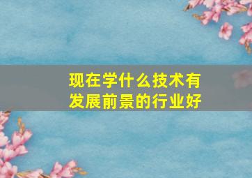 现在学什么技术有发展前景的行业好