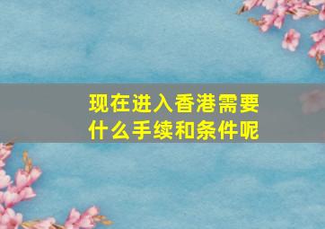 现在进入香港需要什么手续和条件呢