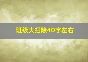 班级大扫除40字左右