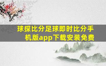 球探比分足球即时比分手机版app下载安装免费