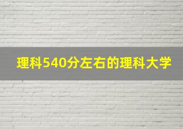 理科540分左右的理科大学