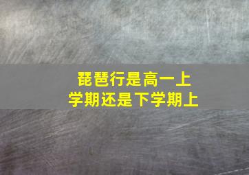 琵琶行是高一上学期还是下学期上