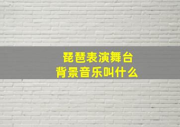 琵琶表演舞台背景音乐叫什么