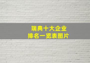 瑞典十大企业排名一览表图片