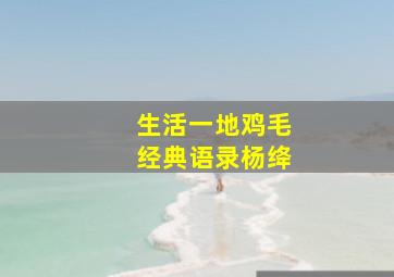 生活一地鸡毛经典语录杨绛