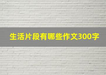 生活片段有哪些作文300字