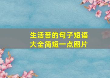 生活苦的句子短语大全简短一点图片