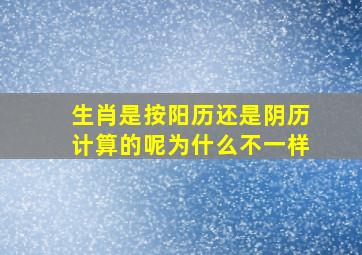 生肖是按阳历还是阴历计算的呢为什么不一样