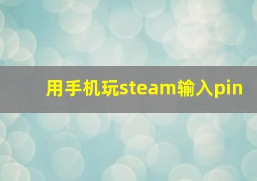 用手机玩steam输入pin