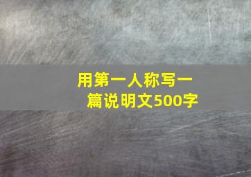 用第一人称写一篇说明文500字