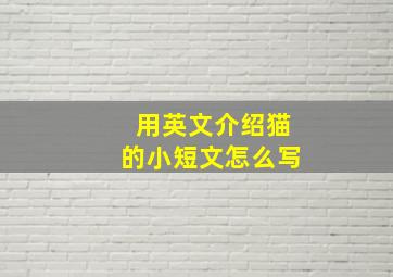 用英文介绍猫的小短文怎么写