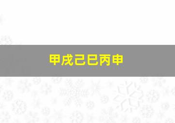 甲戌己巳丙申