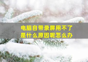 电脑自带录屏用不了是什么原因呢怎么办