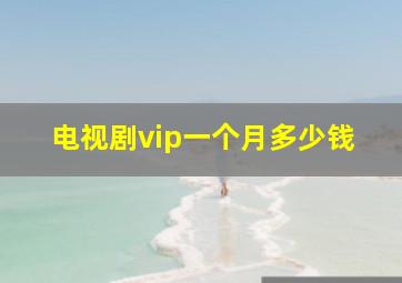 电视剧vip一个月多少钱