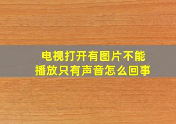 电视打开有图片不能播放只有声音怎么回事