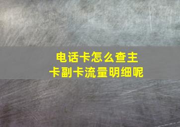 电话卡怎么查主卡副卡流量明细呢