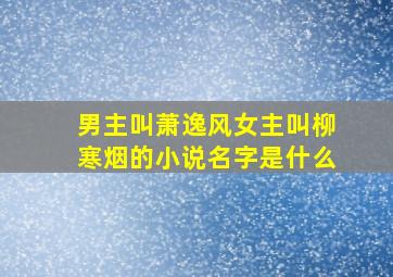 男主叫萧逸风女主叫柳寒烟的小说名字是什么