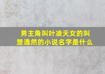 男主角叫叶凌天女的叫楚逸然的小说名字是什么