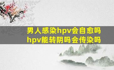 男人感染hpv会自愈吗hpv能转阴吗会传染吗