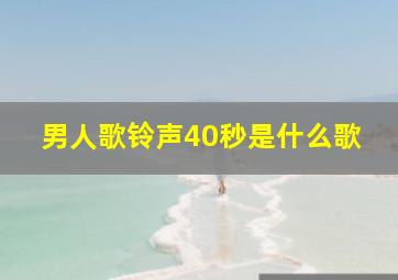 男人歌铃声40秒是什么歌